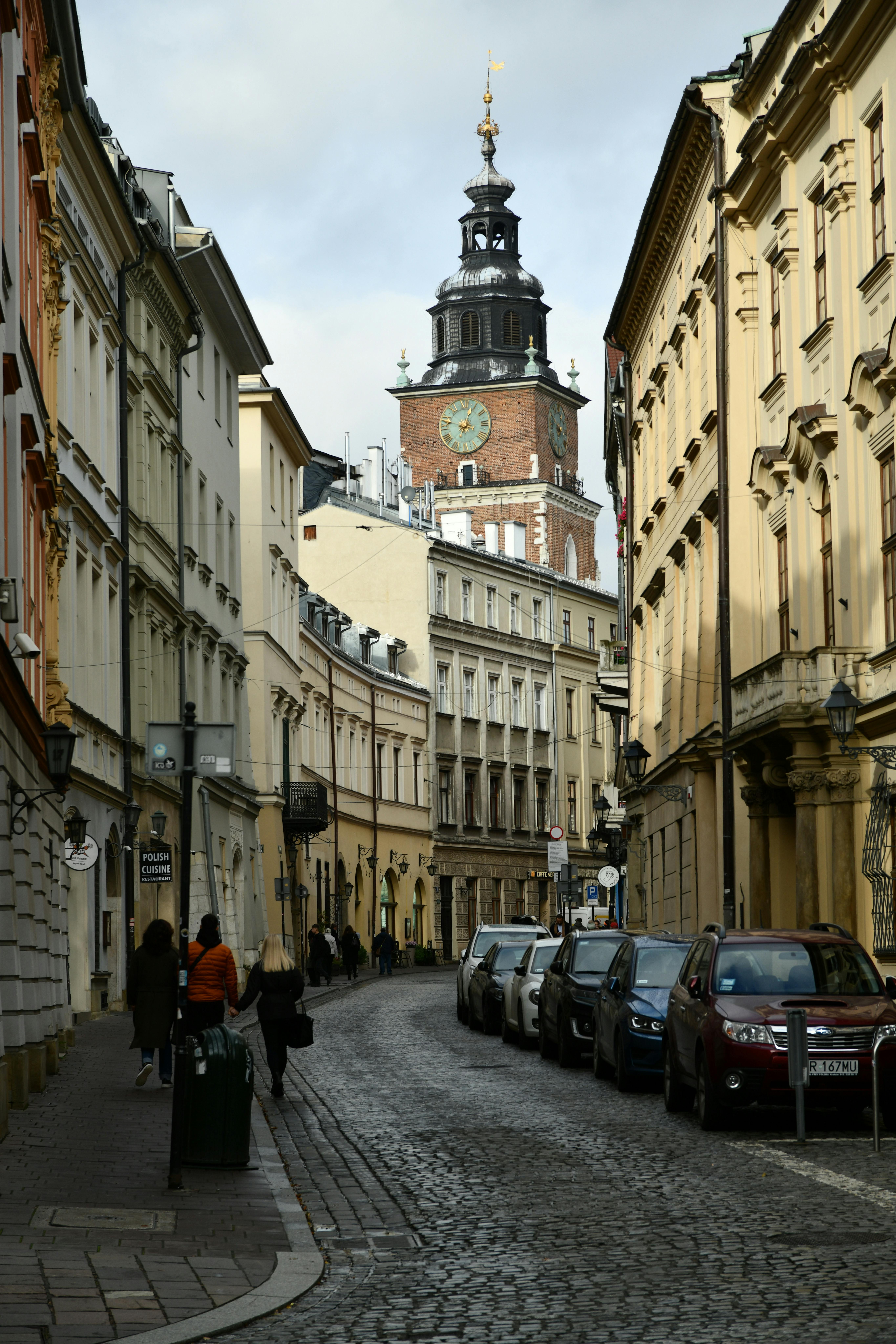 Travelers exploring historic city streets